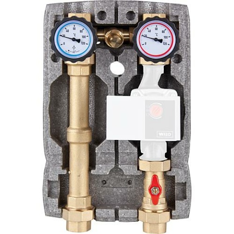 Evenes Set de circuit de chauffage Easyflow DN25 R1"" avec isolation non mélangé avec soupape de décharge NOUVEAU