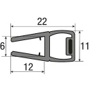 Hüppe magnetic profile straight, for 6mm, length 2000mm Ref.:070033000 NEW