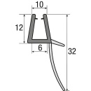 Hüppe water deflector profile for 6mm glass, length 2 x 1000mm Ref.:070002000 NEW