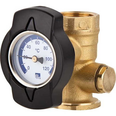 Válvula de bola con bridas TK para bomba de PAW, azul termómetro, DN32(11/4"")IG x DN32(11/4"") brida 9652 NUEVO