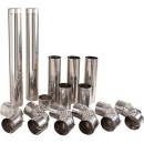 Möck Edelstahl-Abgasrohr-Set 130 mm mit Wandfutter...