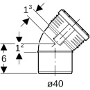 Geberit Silent-PP Bogen 45Gr d40 390122141 390122141 NEU