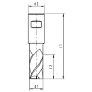 HSS-ECo8-Langlochfräser Form N/DIN 844B 3,0mm blank lang NEU
