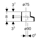 Geberit Silent-db20 Reducción excéntrica corta d90/75 308.070.14.1 308.070 308070141 NUEVO