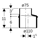 Geberit Silent-db20 Reduction eccentric d110/75 310.070.14.1 310070141 NEW