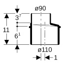 Geberit Silent-db20 Riduzione eccentrica d110/90 310.080.14.1 310080141 NUOVO