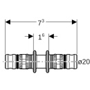 Geberit Mepla acoplamiento PVDF d20 622505005 NUEVO