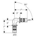 Geberit Mepla codo PVDF 90Gr d40 625271005 NUEVO