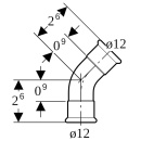 MAP Kupfer Bogen 45 Grad, Du: 12mm # 60601 60601 NEU