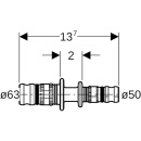 Geberit Mepla reduction PVDF d63-50 627654005 NEW