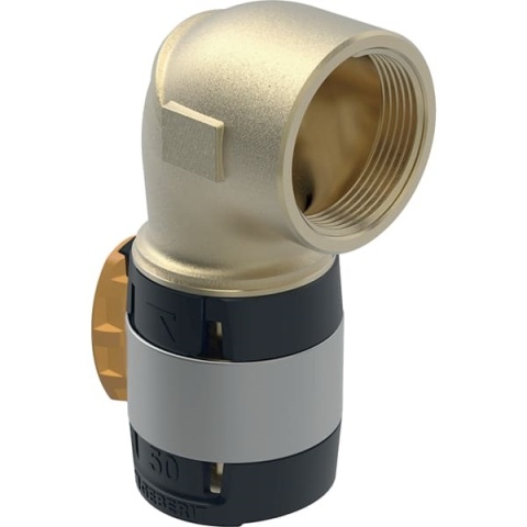 Geberit FlowFit overgangsbocht 90Gr met IG Rg+ 90Gr d63-Rp2 620536001 NIEUW