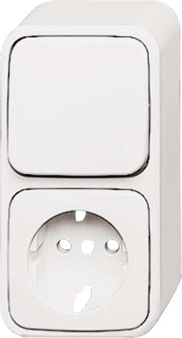 Busch-Jaeger conmutador/toma de corriente combinado rws 2601/6/2300EAPW500 NUEVO