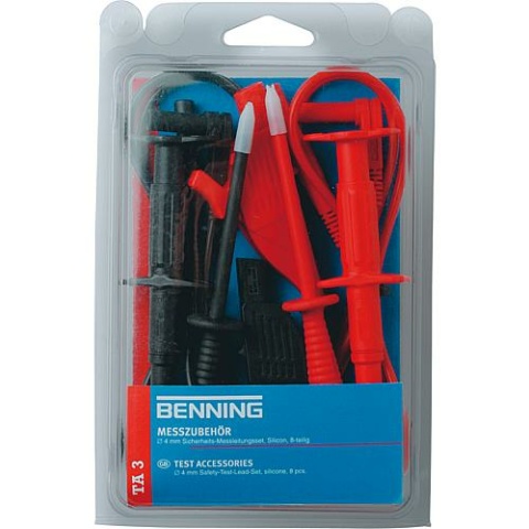 Benning veiligheidstestlood set 4mm silicone 8-delig TA3 44126 NIEUW