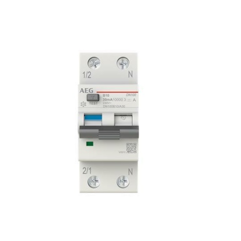 Interruttore AEG Fi-Ls DN100B10/A30 B10A/0,03A 2 poli 10kA 2CSR975131R1105 NUOVO