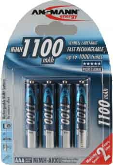 Ansmann Akku Micro NiMH AAA 1100mAh 5035232 VE4 Bli NEU