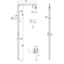Système de douche Evenes avec glissière de douche et inverseur, hauteur 1115 mm, saillie 370 mm chromé NOUVEAU