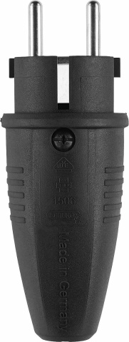 ABL Gummi Schutzkontakt-Stecker Orig., schwarz, IP44, Typ 1506 NEU