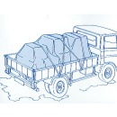 Gewebeplane aus HDPE-Bändchen- gewebe 120g/qm mit Rand + Ösen 6 x 10 m Farbe: blau NEU