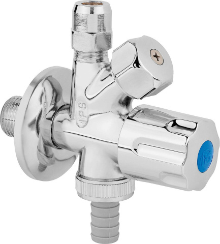 Vanne dangle combinée 1/2""autoétanche polie chromée PA-testée (lourde) NEUF