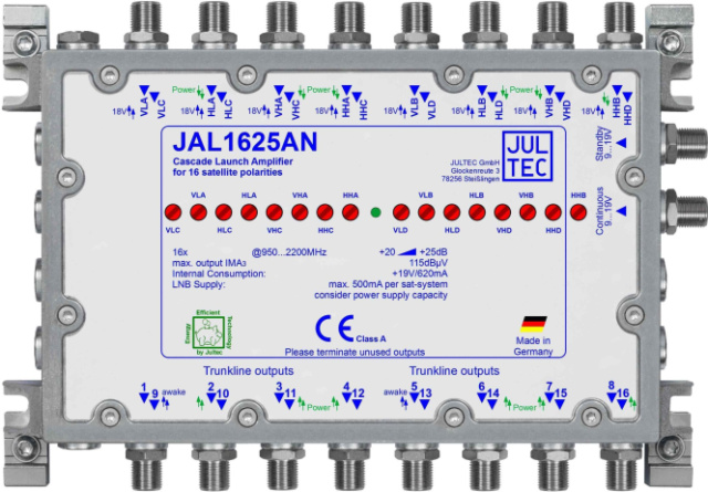 Jultec Sat- JAL1625AN Kaskadenstartverstärker, 16x 25dB NEU