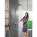 Hansgrohe shower system Crometta E 240 hand shower, overhead shower 240x240 mm and thermostat chrome NEW