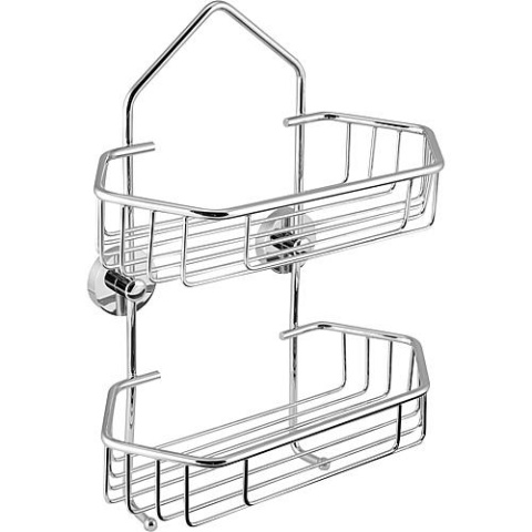 Evenes koszyk prysznicowy 8000 2 półki WxHxD: 246x386x164 mm z 2 haczykami chromowany mosiądz NOWOŚĆ