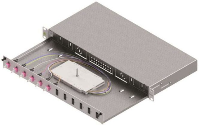 Easylan fibre optic splice housing Basic SB002116 1U 6x LC-Duplex Standard OM4 extendable NEW