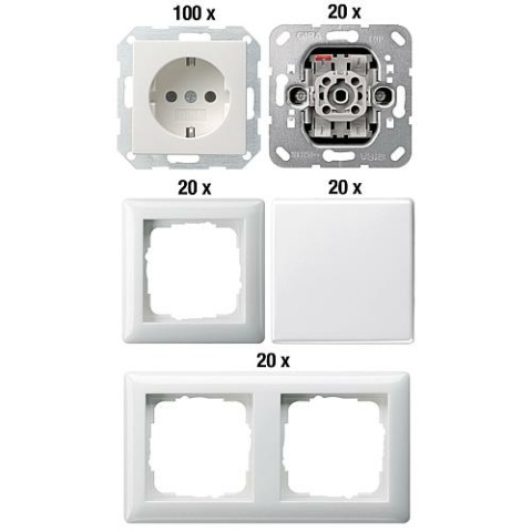 Gira switch/socket outlet set 180-piece NEW