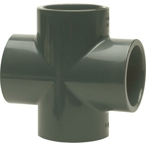 Bänninger PVC-U - Adhesive fitting cross piece, 40 mm, adhesive socket on all sides 621.30.01.40 NEW