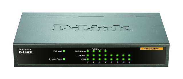 DLink Alemania Fast Ethernet Switch 8-Port PoE Layer2 DES-1008PA NUEVO