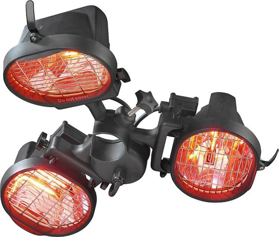 Eurom patio heater parasol heater black outdoor metal suspended radiant heater 3x500 Watt NEW