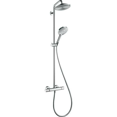 Hansgrohe shower system Raindance Select hand shower, overhead shower Ø 240 mm and thermostat chrome 27115000 NEW