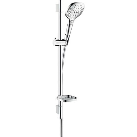 Hansgrohe set doccia Raindance Select E120 Unica S Puro 900 mm, 3 tipi di getto Ø 120 mm bianco/cromo 26621400 NUOVO