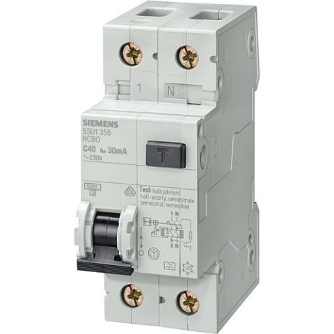 Siemens FI/LS switch Siemens, 6KA, type A, B20A, 30mA, 5SU1356-6KK20 5SU1356-6KK20 NEW