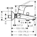 Hansgrohe miscelatore da parete per vasca Focus proiezione 179 mm cromo 31940000 NUOVO