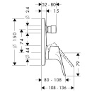 Hansgrohe Mitigeur de bain encastré Focus rosace Ø 150 mm chromé 31945000 NOUVEAU