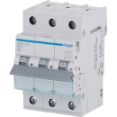 Interruttore miniaturizzato Hager, B20A 3p, 6kA, MBN320...