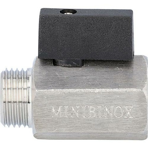 Effebi Mini-Kugelhahn, edelstahl AISI 316, IG x AG 1/4"" mit Nylonhebel NEU