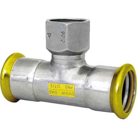 Eurotubi raccordo a T per gas in acciaio inox con IG, profilo M 54 x 1/2 x 54 NUOVO