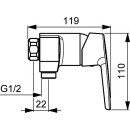 Hansa wall-mounted shower mixer Hansapolo chrome NEW