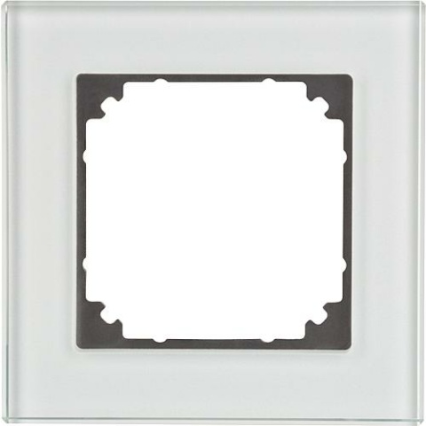 Merten M-Plan, real glass frame diamond silver Merten, 1-gang 489160 NEW