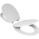 Asiento inodoro Evenes Tacutu blanco, cierre suave, de duroplast, bisagra de acero inoxidable NUEVO