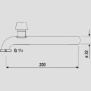 SANIT Abgangsbogen 763099 90Gr, DN32,Mess,vc,RB 1/2,L=250mm 03,091,00,,0000 NEU