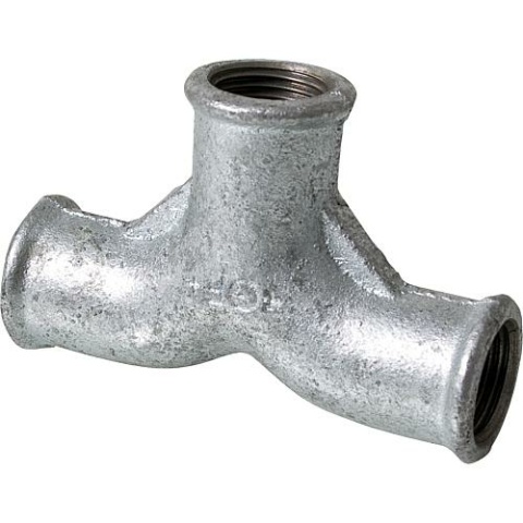 ATUSA malleable cast iron fitting galvanised no. 132, two-bend T, Ø 1"" NEW