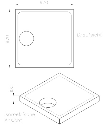 4Y/SD WT Hüppe EasyStep 1000 x 1000 x 30 SD 22640 NEUF