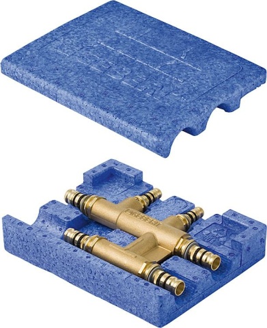 Geberit Mepla crossing T-piece with insulation box, 20mm-16mm-20mm GE612315005 NEW