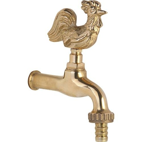 Idrosfer outlet valve ""Gockel"", brass, without wall rosette, with hose screw connection, wall connection 1/2"" NEW