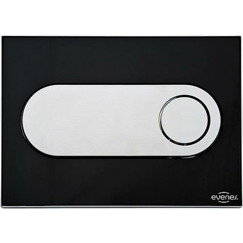Evenes Emon glass flush plate - black, round Actuation from the front (UP 189) NEW