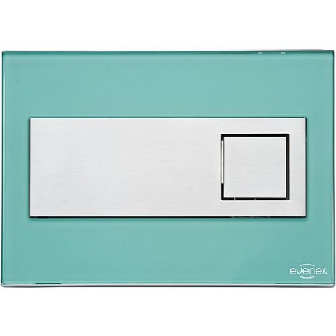 Evenes Betätigungsplatte Emon Glas - mintgrün, eckig Betätigung von vorne (UP 189) NEU