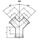 Raccordo in ghisa malleabile Hermann Schmidt zincato n. 220 collettore a Y, Ø 1"" NUOVO